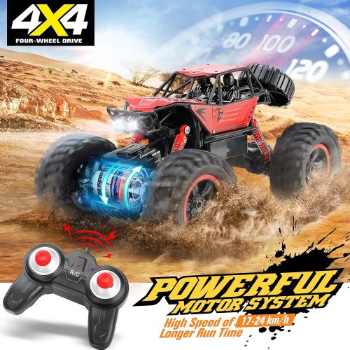  Tomser RC Car Remote Control Truck for Boy 2.4GHZ 1:14 Watch Gesture Sensor Car 4WD Off Road Monster Truck for Kids Hobby RC with Rechargeable Battery All Terrains Crawler Racing Car Toy