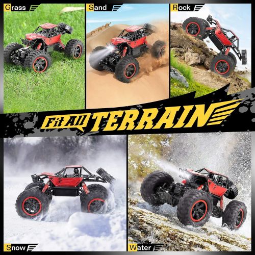  Tomser RC Car Remote Control Truck for Boy 2.4GHZ 1:14 Watch Gesture Sensor Car 4WD Off Road Monster Truck for Kids Hobby RC with Rechargeable Battery All Terrains Crawler Racing Car Toy