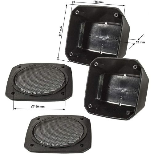  Tomzz Audio/017?100?x 100?mm DIN Speaker Assembly Speaker Cabinet, Retro, Car, Boat, Truck, Construction Machines