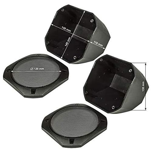  tomzz Audio 4000 011 Speaker Set in Housing DIN 130 2 Way Coaxial System 100 Watt