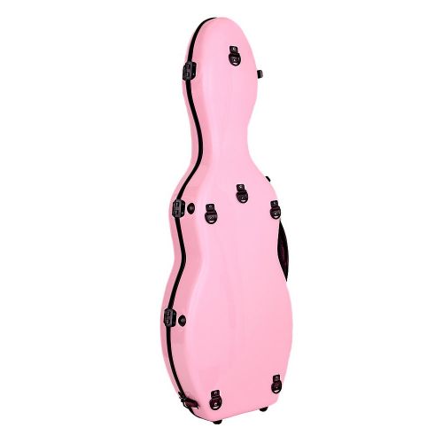  Tonareli Cello-shaped Fiberglass Violin Case - Pink 4/4 - VNF1008