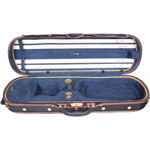  Tonareli Music Supply Tonareli Deluxe Violin Case - 4/4 Blue - VNDLUX1002