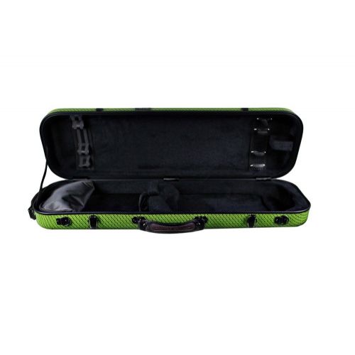  Tonareli Music Supply Tonareli Violin Oblong Fiberglass Case- Green Checkered Special Edition VNFO 1016 4/4