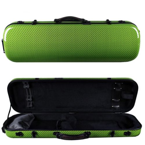  Tonareli Music Supply Tonareli Violin Oblong Fiberglass Case- Green Checkered Special Edition VNFO 1016 4/4