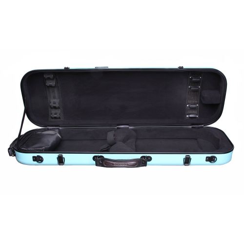  Tonareli Music Supply Tonareli Oblong Fiberglass Violin Case - Turquoise 4/4 VNFO 1012