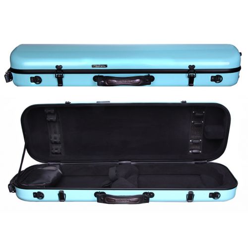  Tonareli Music Supply Tonareli Oblong Fiberglass Violin Case - Turquoise 4/4 VNFO 1012