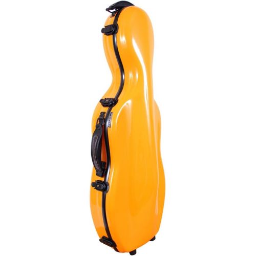  Tonareli Music Supply Tonareli Cello-shaped Fiberglass Viola Case w/ Wheels - Orange VAF1012