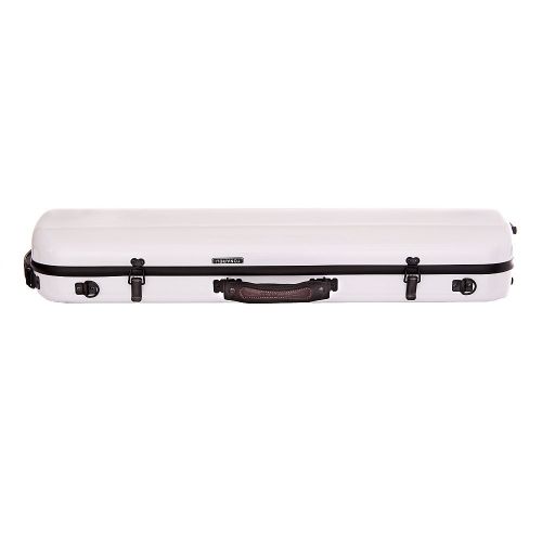  Tonareli Music Supply Tonareli Violin Oblong Fiberglass Case- White with Red Interior Stitching 4/4 VNFO1000R