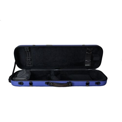  Tonareli Music Supply Tonareli Violin Oblong Fiberglass Case- Blue Checkered Special Edition VNFO 1017 4/4