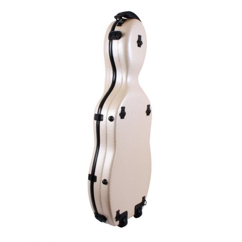  Tonareli Music Supply Tonareli Cello-shaped Fiberglass Viola Case w/ Wheels - Pearl VAF1011