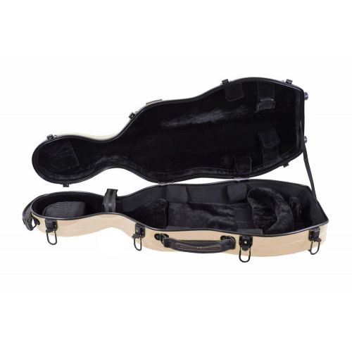  Tonareli Music Supply Tonareli Cello-shaped Fiberglass Viola Case w/ Wheels - Pearl VAF1011