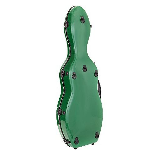  Tonareli Music Supply Tonareli Cello-shaped Fiberglass Violin Case - Green 4/4 - VNF1002