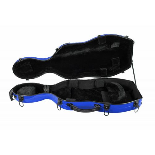  Tonareli Music Supply Tonareli Cello-shaped Adjustable Viola Case Blue with Wheels VAF1008