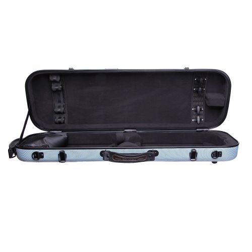  Tonareli Music Supply Tonareli Violin Oblong Fiberglass Case- Blue Graphite VNFO 1011