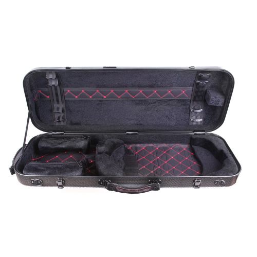  Tonareli Music Supply Tonareli Viola Oblong Fiberglass Case - Special Edition Checkered VAFO 1003 - Includes attachable music bag - Adjustable to over 18 inches