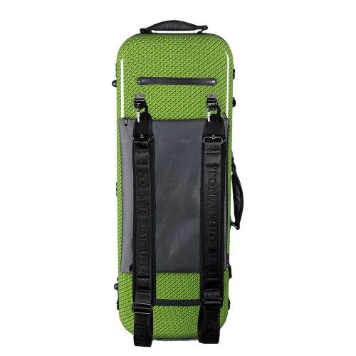  Tonareli Music Supply Tonareli Viola Oblong Fiberglass Case - Special Edition Green Checkered VAFO 1006 - Includes attachable music bag - Adjustable to over 18 inches