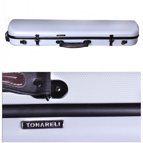  Tonareli Music Supply Tonareli Violin Oblong Fiberglass Case - Pearl Graphite 4/4 VNFO 1014