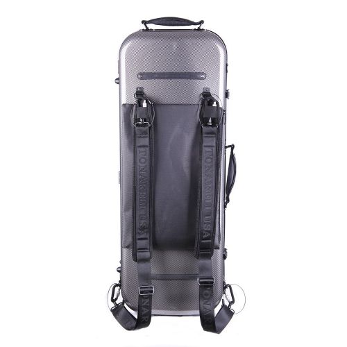  Tonareli Music Supply Tonareli Viola Oblong Fiberglass Case - Special Edition Graphite VAFO 1001 - Includes attachable music bag - Adjustable to over 18 inches