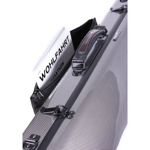  Tonareli Music Supply Tonareli Viola Oblong Fiberglass Case - Special Edition Graphite VAFO 1001 - Includes attachable music bag - Adjustable to over 18 inches