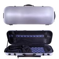 Tonareli Music Supply Tonareli Viola Oblong Fiberglass Case - Silver VAFO 1002 - Includes attachable music bag - Adjustable to over 18 inches