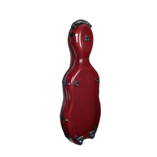  Tonareli Music Supply Tonareli Cello-shaped Fiberglass Viola Case w/Wheels - Special Edition Red Graphite VAF1022