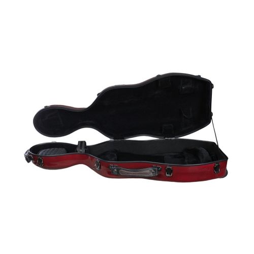  Tonareli Music Supply Tonareli Cello-shaped Fiberglass Viola Case w/Wheels - Special Edition Red Graphite VAF1022