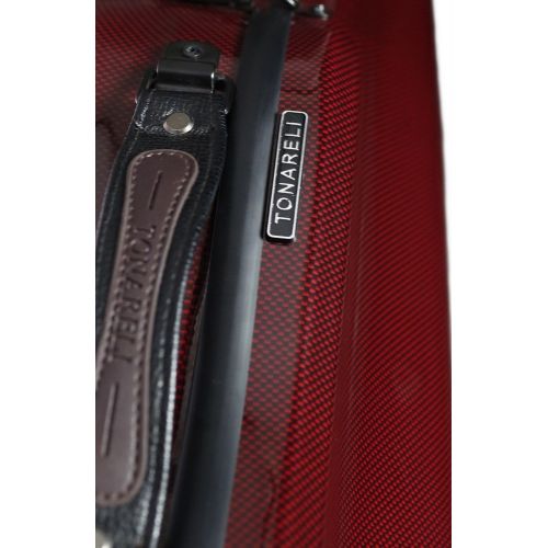  Tonareli Music Supply Tonareli Cello-shaped Fiberglass Viola Case w/Wheels - Special Edition Red Graphite VAF1022