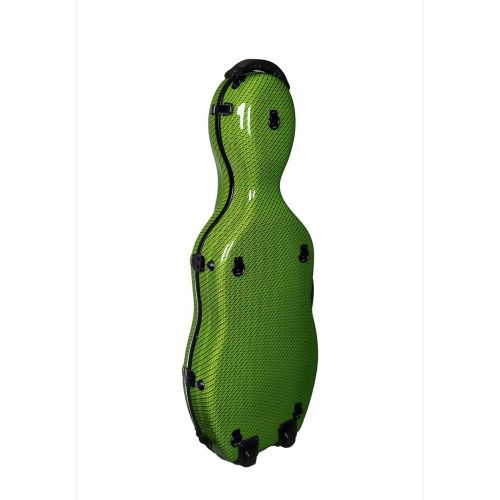  Tonareli Music Supply Tonareli Cello-shaped Fiberglass Viola Case w/Wheels - Special Edition Green Checkered VAF1020