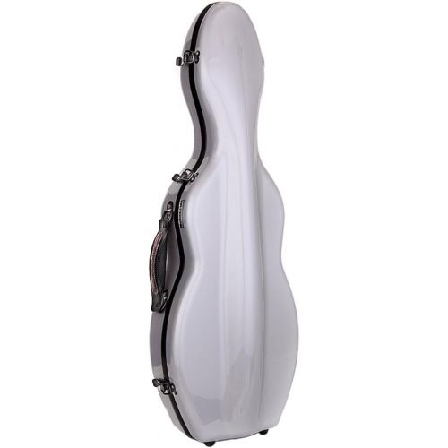  Tonareli Music Supply Tonareli Cello-shaped Fiberglass Violin Case - Silver 4/4 - VNF1004