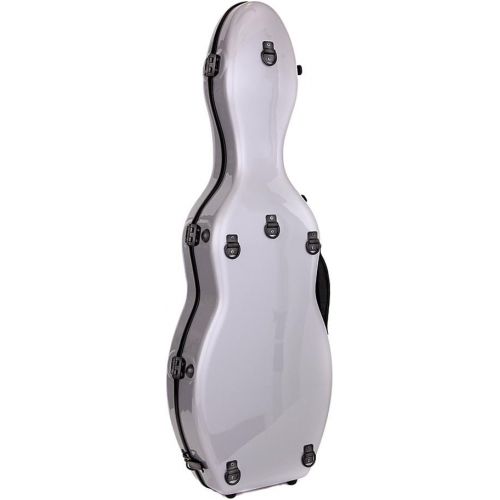  Tonareli Music Supply Tonareli Cello-shaped Fiberglass Violin Case - Silver 4/4 - VNF1004