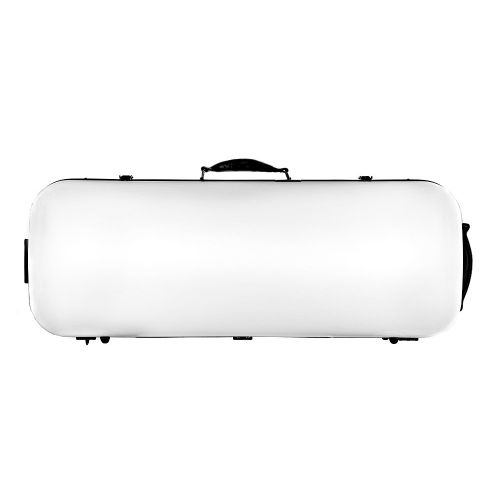  Tonareli Music Supply Tonareli Viola Oblong Fiberglass Case - White VAFO 1000 - Includes attachable music bag - Adjustable to over 18 inches
