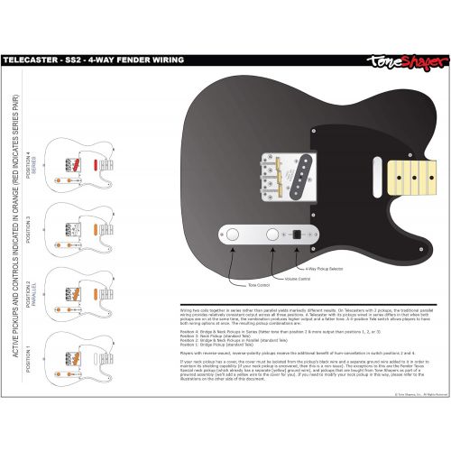  ToneShaper Guitar Wiring Kit, For Fender Telecaster, SS2 (4-Way Fender Wiring)