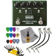 MXR M292 Carbon Copy Deluxe Analog Delay Guitar Effects Pedal with Tonebird Bundle Featuring Tool, Patch Cables, Picks, and Polish