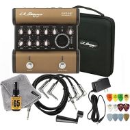 L.R. Baggs Venue DI Acoustic Guitar Preamp Direct Box Studio and Stage Pedal Tonebird Bundle with Cable, Polish Cloth, Dunlop Picks, Tonebird 9V Adapter