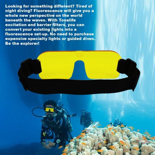  Tonelife Yellow Fluoreszenzfilter Fluorodiving Mask & Strap Gelb (Barrier) Filter fuer Scuba Dive Mask Match Unterwasser-Videoleuchten und dichroitischen Filter