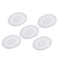 Tongina 5Pcs Mini Lace Doilies Placemats Small Tablecloths for 1:12 Dollhouse Decor