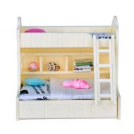 Tongina 1/12 Dollhouse Miniature Furniture Children Bunk Bed with Accessory