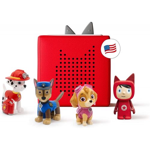  Tonies Toniebox Audio Player Paw Patrol Bundle Imagination Building, Screen Free Digital Listening Experience for Stories & Music Red