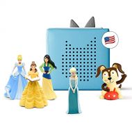 Tonies Toniebox Audio Player Starter Set with Elsa, Belle, Cinderella, Mulan, and Playtime Puppy Imagination Building, Screen Free Digital Listening Experience for Stories, Music, and M