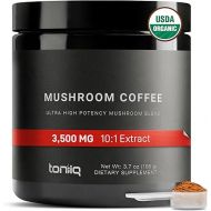 Ultra Concentrated Organic Mushroom Coffee 3,500mg 10:1 Extract - Colombian Sourced Beans 10 Mushroom Blend with Lion's Mane and Cordyceps - Mushroom Powder Coffee Organic Alternative Blend -TQ