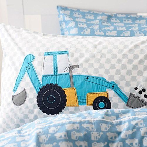  Tonka MakeTop Excavator Construction Vehicles Trucks Kids Boys Bedding Set (Twin, 4 Pieces)
