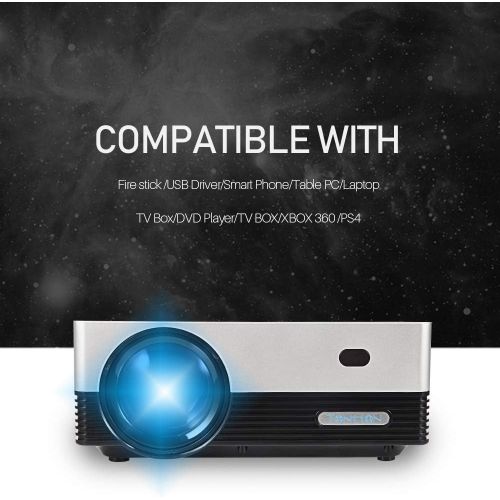  [아마존 핫딜] Projector, Tontion 3500 Lux Video Projector Real 720P -50,000 Hour LED Full HD Mini Projector, Compatible with Amazon Fire TV Stick, HDMI, VGA, USB, AV, SD for Home Theater