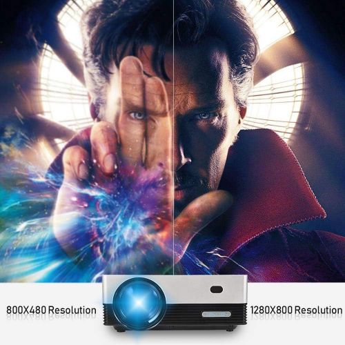  [아마존 핫딜] Projector, Tontion 3500 Lux Video Projector Real 720P -50,000 Hour LED Full HD Mini Projector, Compatible with Amazon Fire TV Stick, HDMI, VGA, USB, AV, SD for Home Theater