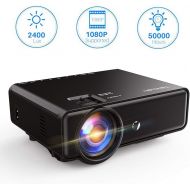 [아마존 핫딜] Projector, Tontion 2400 Lux Video Projector supporting 1080P -50,000 Hour LED Full HD Mini Projector, Compatible with Amazon Fire TV Stick, HDMI, VGA, USB, AV, SD for Home Theater