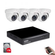 Tonton 8CH Full HD 1080P Expandable Security Camera System, 5-in-1 Surveillance DVR with 1TB Hard Drive and (6) 2.0MP Waterproof Outdoor Indoor Bullet Camera, Free APP Remote Viewi