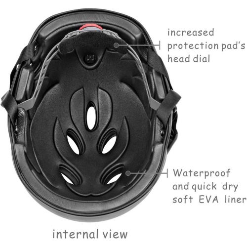  Tontron Adult Watersports Skateboard Bike Outdoor Helmet with Ears Protective Pads