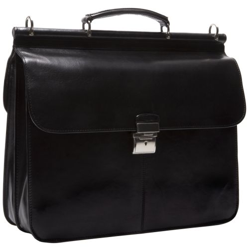  Tony Perotti Italian Leather Dowel Rod 15.4 Laptop Business Briefcase