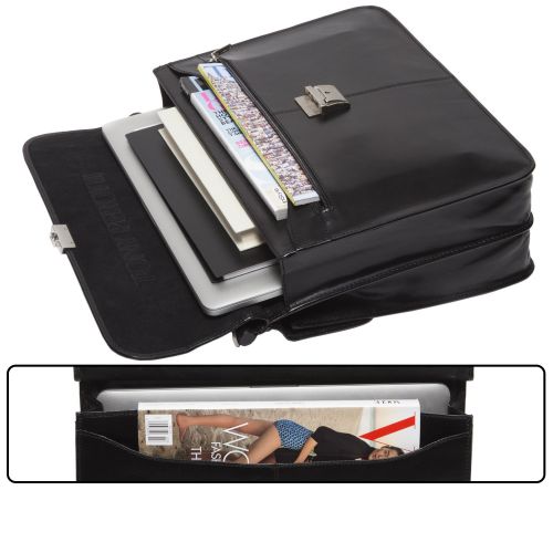  Tony Perotti Italian Leather Dowel Rod 15.4 Laptop Business Briefcase