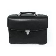 Mens Leather 17 Laptop Business Briefcase Bag for Professionals Triple Compartment Multi Organizational Pockets made with Real Italian Cowhide Leather by Tony Perotti