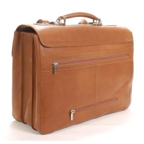  Mens Leather 17 Laptop Business Briefcase Bag for Professionals Triple Compartment Multi Organizational Pockets made with Real Italian Cowhide Leather by Tony Perotti